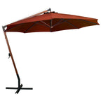 vidaXL Ampelschirm mit Mast Terrakotta 3,5x2,9 m Massivholz Tanne
