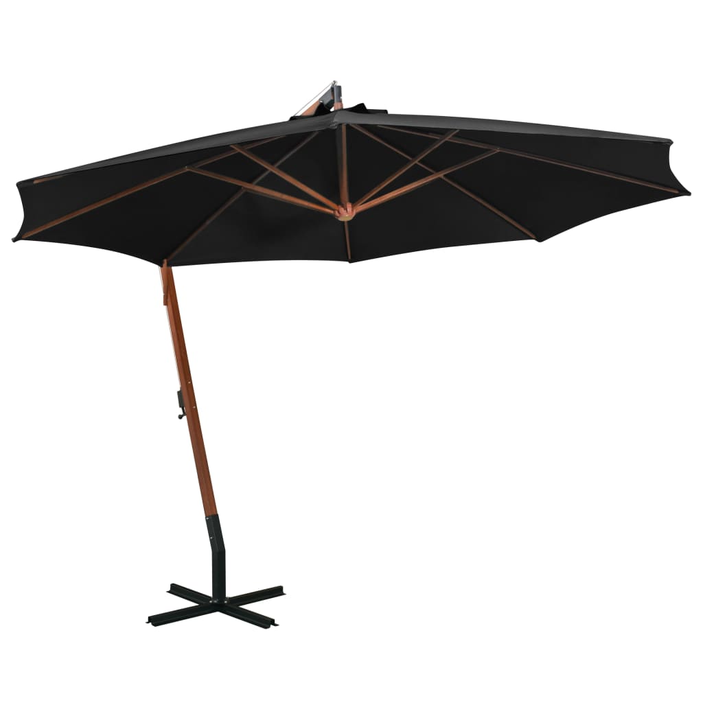 vidaXL Ampelschirm mit Mast Anthrazit 3,5x2,9 m Massivholz Tanne