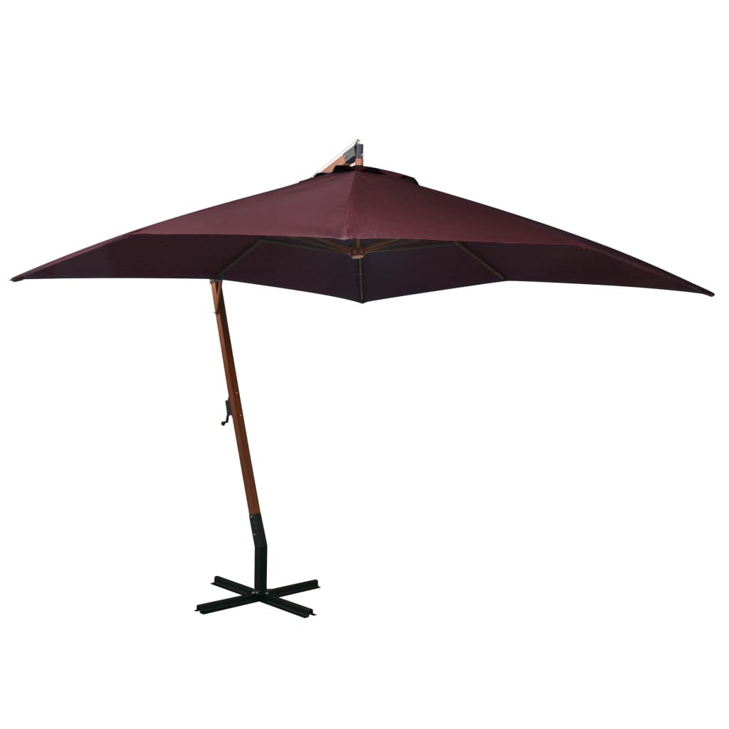 vidaXL Ampelschirm mit Mast Anthrazit 3,5x2,9 m Massivholz Tanne