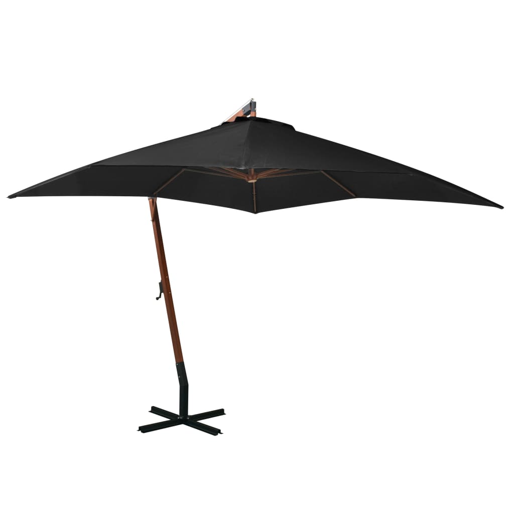 vidaXL Ampelschirm mit Mast Anthrazit 3,5x2,9 m Massivholz Tanne