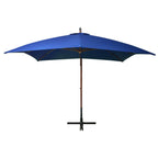 vidaXL Ampelschirm mit Mast Azurblau 3x3 m Massivholz Tanne