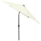 vidaXL Sonnenschirm mit LEDs und Stahl-Mast Sandweiß 2x3 m