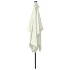 vidaXL Sonnenschirm mit LEDs und Stahl-Mast Sandweiß 2x3 m