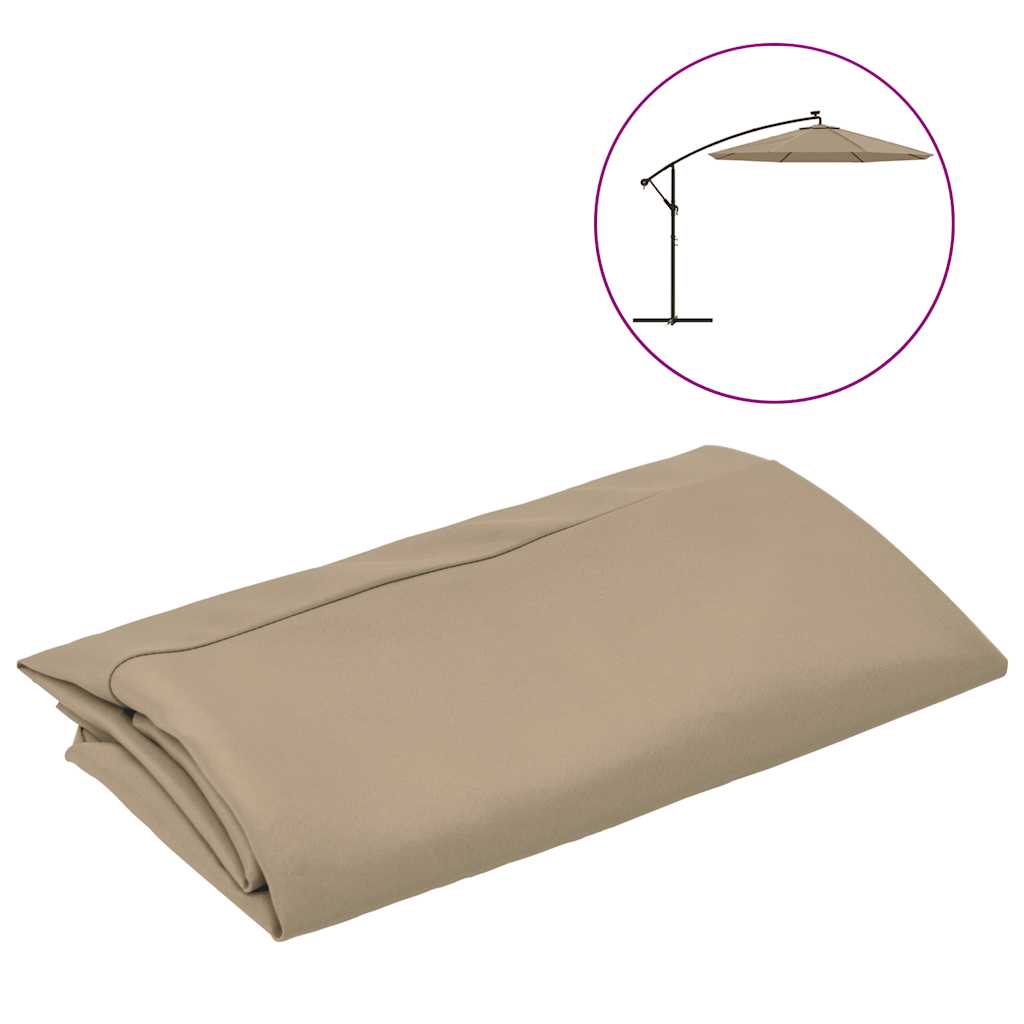 vidaXL Ersatzstoff für Ampelschirm Taupe 350 cm
