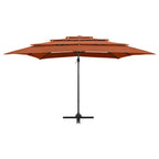vidaXL Sonnenschirm mit Aluminium-Mast 4-lagig Terrakotta 250x250 cm