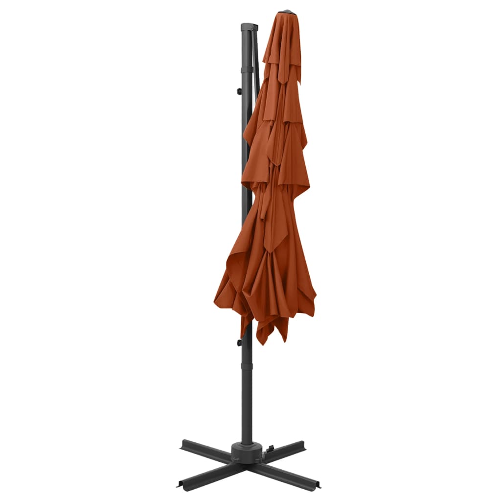vidaXL Sonnenschirm mit Aluminium-Mast 4-lagig Terrakotta 250x250 cm