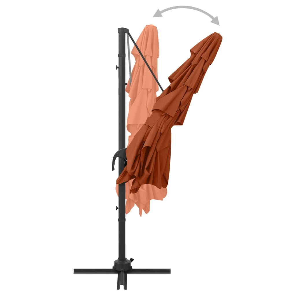 vidaXL Sonnenschirm mit Aluminium-Mast 4-lagig Terrakotta 250x250 cm
