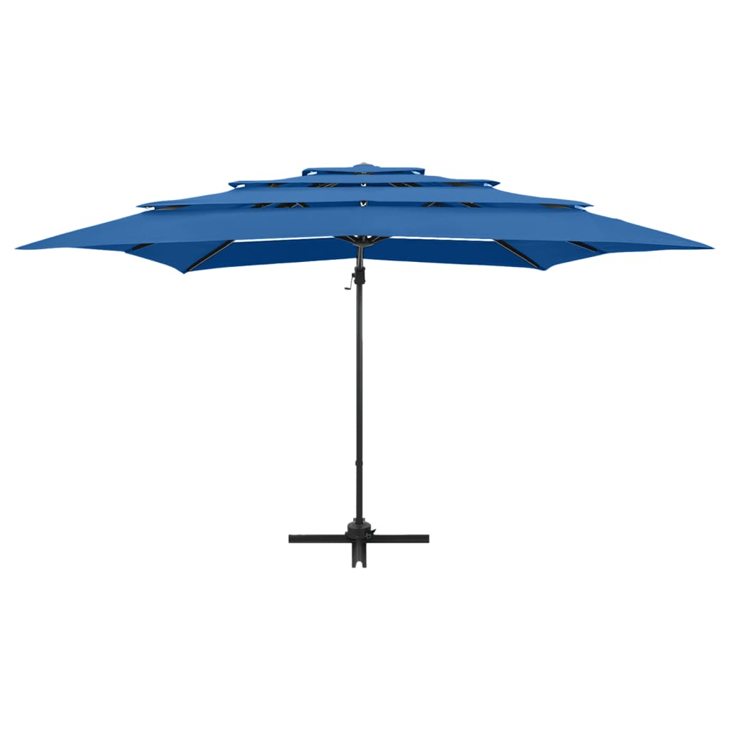 vidaXL Sonnenschirm mit Aluminium-Mast 4-lagig Azurblau 250x250 cm