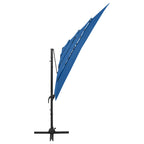 vidaXL Sonnenschirm mit Aluminium-Mast 4-lagig Azurblau 250x250 cm