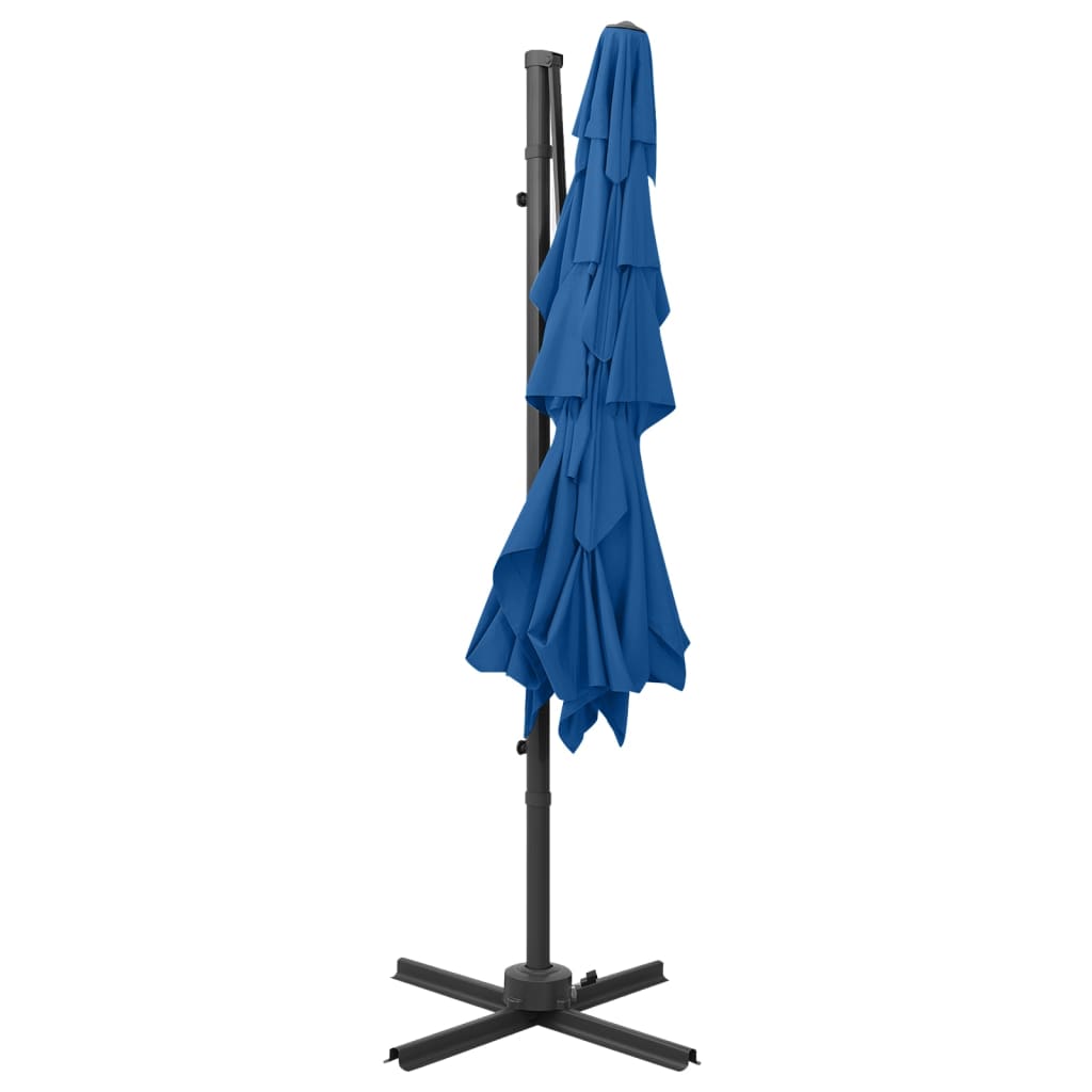 vidaXL Sonnenschirm mit Aluminium-Mast 4-lagig Azurblau 250x250 cm