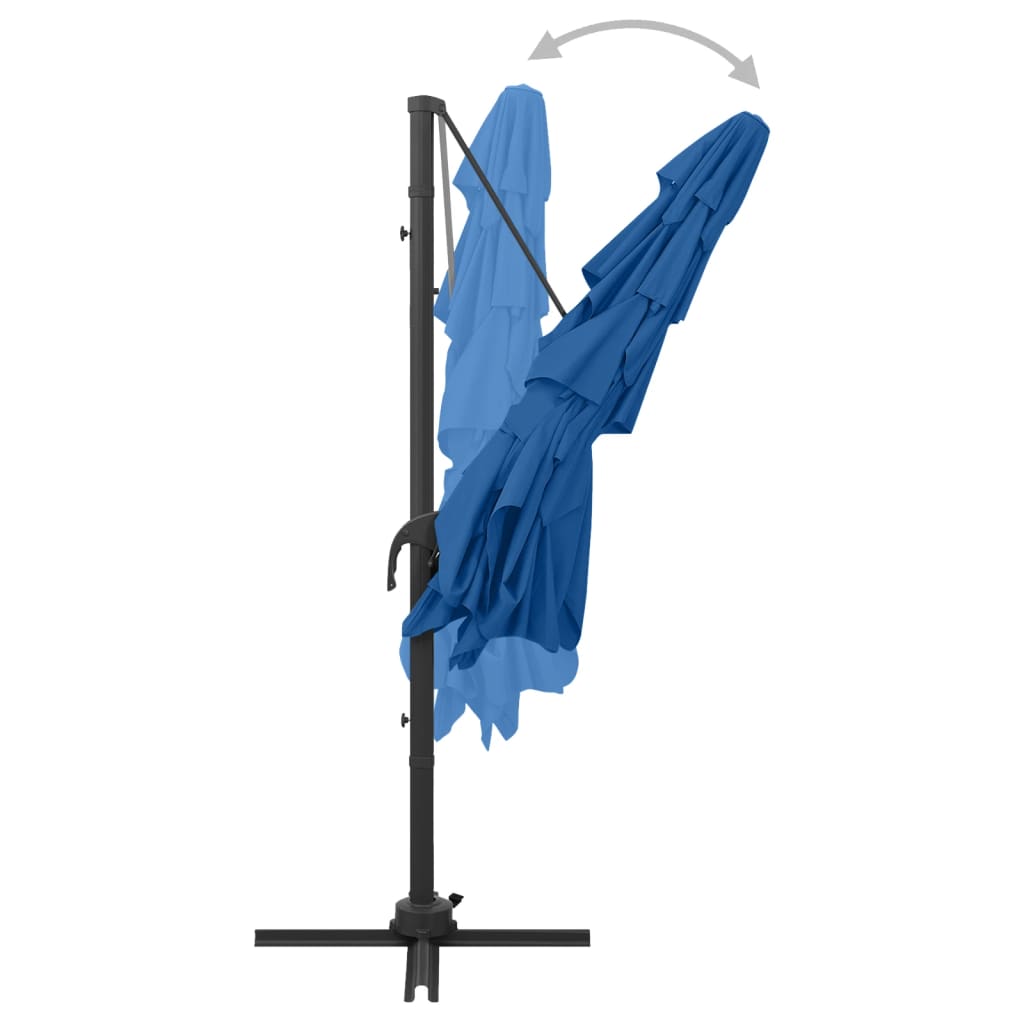 vidaXL Sonnenschirm mit Aluminium-Mast 4-lagig Azurblau 250x250 cm