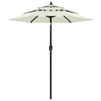vidaXL Sonnenschirm mit Aluminium-Mast 3-lagig Sandfarbe 2 m