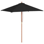 vidaXL Sonnenschirm mit Holzmast Schwarz 150x200 cm