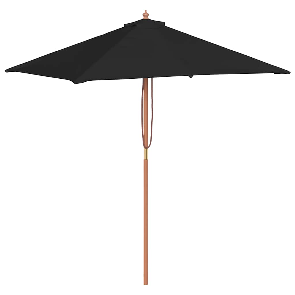 vidaXL Sonnenschirm mit Holzmast Schwarz 150x200 cm