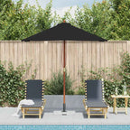 vidaXL Sonnenschirm mit Holzmast Schwarz 150x200 cm