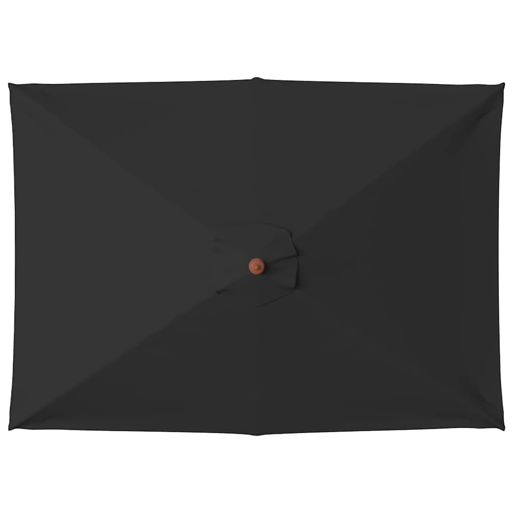 vidaXL Sonnenschirm mit Holzmast Schwarz 150x200 cm