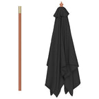 vidaXL Sonnenschirm mit Holzmast Schwarz 150x200 cm