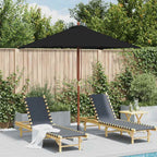 vidaXL Sonnenschirm mit Holzmast Schwarz 150x200 cm
