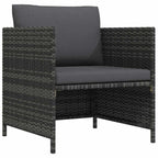 vidaXL Gartensofa mit Kissen Grau Poly Rattan
