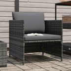 vidaXL Gartensofa mit Kissen Grau Poly Rattan