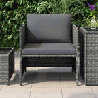 vidaXL Gartensofa mit Kissen Grau Poly Rattan