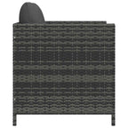 vidaXL Gartensofa mit Kissen Grau Poly Rattan