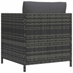 vidaXL Gartensofa mit Kissen Grau Poly Rattan