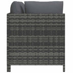 vidaXL 2-Sitzer-Gartensofa mit Polstern Grau Poly Rattan