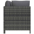vidaXL 4-Sitzer-Gartensofa mit Kissen Grau Poly Rattan