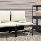 vidaXL Modular-Mittelsofa mit Kissen Schwarz Poly Rattan