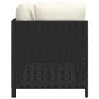 vidaXL 2-Sitzer-Gartensofa mit Kissen Schwarz Poly Rattan