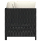 vidaXL 2-Sitzer-Gartensofa mit Kissen Schwarz Poly Rattan