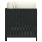 vidaXL 4-Sitzer-Gartensofa mit Auflagen Schwarz Poly Rattan
