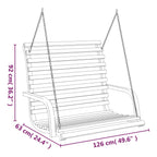 vidaXL Schaukelbank Bugholz Massiv mit Teak-Finish 126x63x92 cm