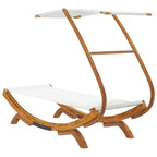 vidaXL Sonnenliege mit Dach 100x190x134 cm Bugholz Massiv Creme