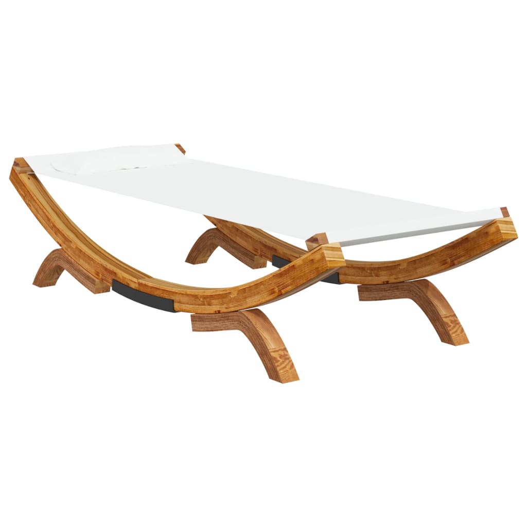 vidaXL Sonnenliege 100x188,5x44 cm Bugholz Massiv Creme