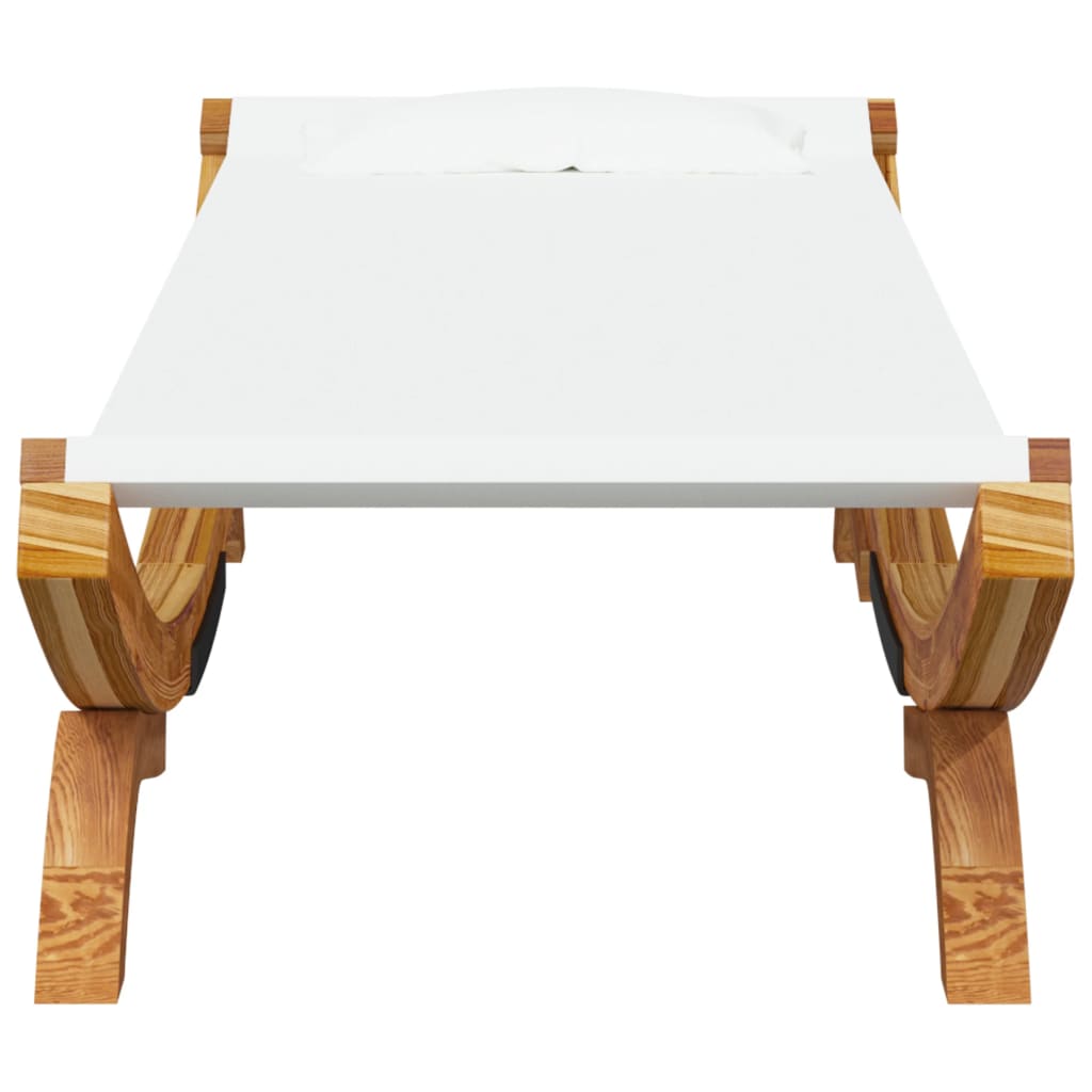 vidaXL Sonnenliege 100x188,5x44 cm Bugholz Massiv Creme