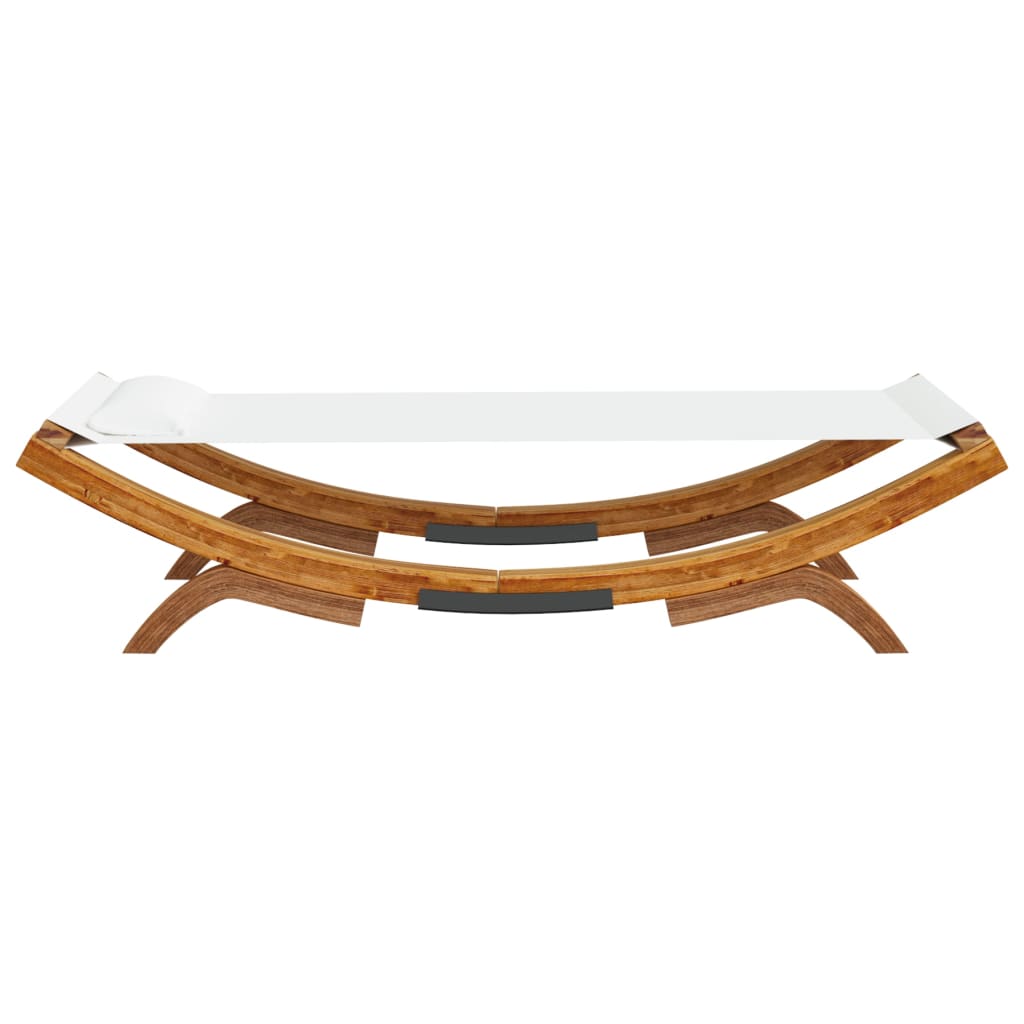 vidaXL Sonnenliege 100x188,5x44 cm Bugholz Massiv Creme