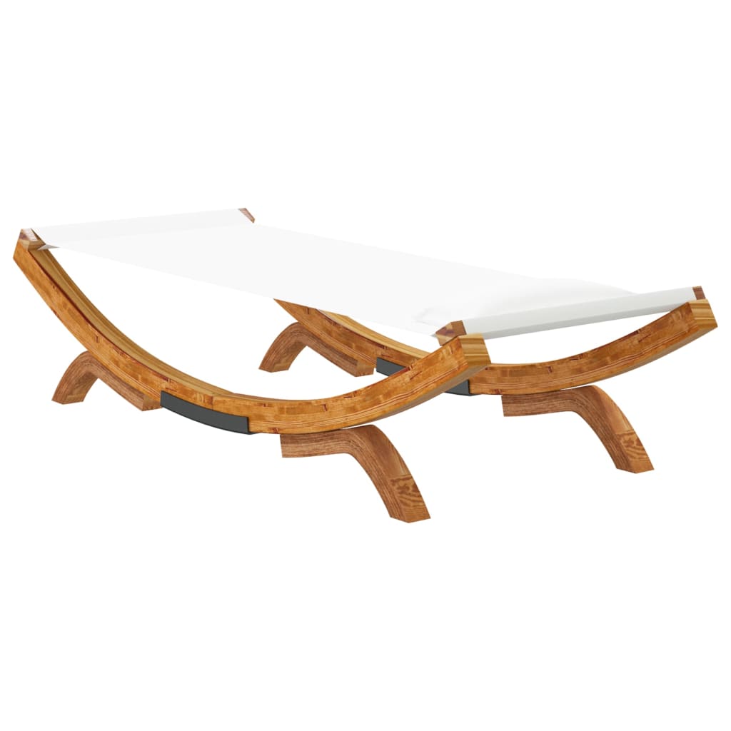 vidaXL Sonnenliege 100x188,5x44 cm Bugholz Massiv Creme