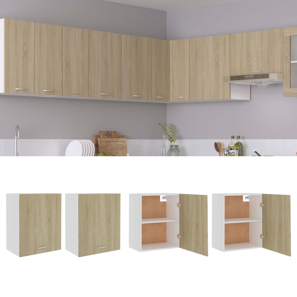 vidaXL Hängeschränke 2 Stk. Lyon Sonoma-Eiche 50x31x60 cm Holzwerkstoff