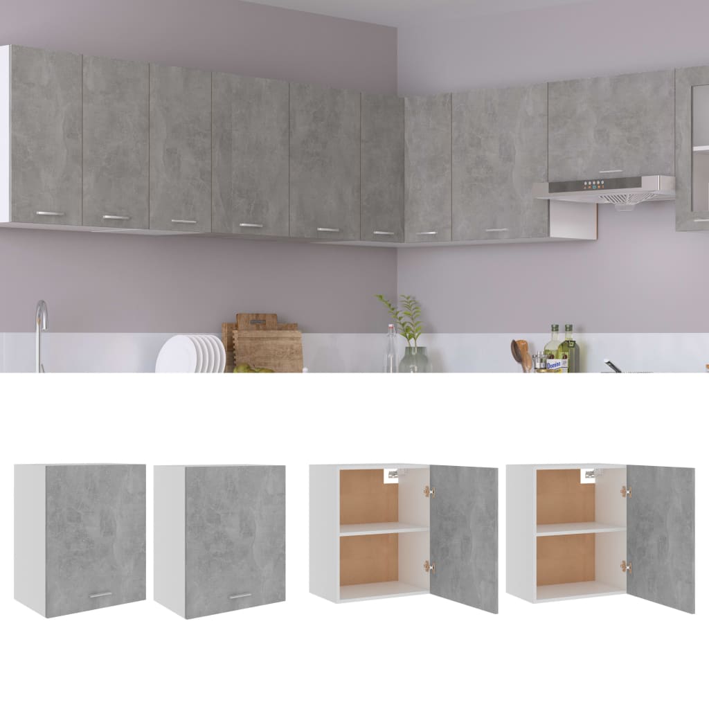 vidaXL Hängeschränke 2 Stk. Lyon Betongrau 50x31x60 cm Holzwerkstoff