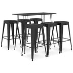 vidaXL 7-tlg. Bar-Set Schwarz
