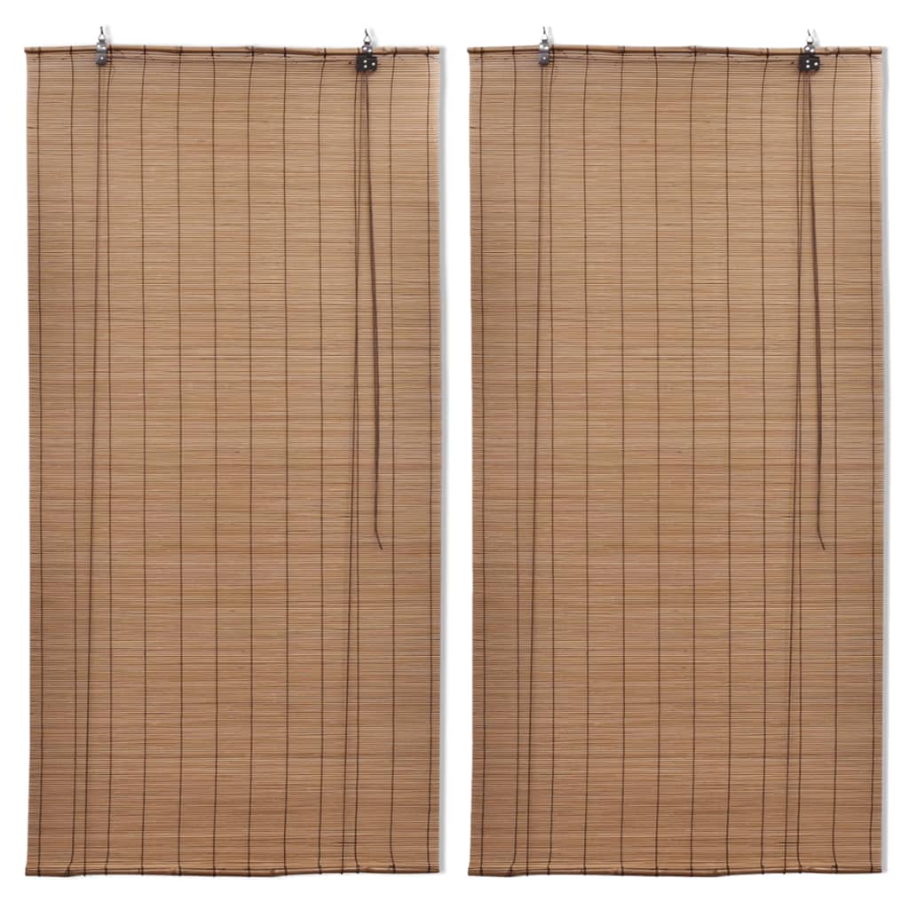 vidaXL Bambusrollos 2 Stk. Braun
