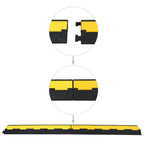 vidaXL Kabelbrücken Überfahrschutz 2 Stk. 2 Kanäle Gummi 101,5 cm