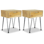 vidaXL Nachttische 2 Stk. 40x30x50 cm Teak Massivholz
