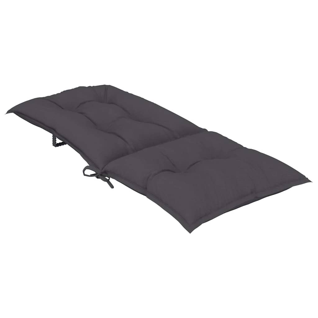 vidaXL Gartenstuhlauflagen für Hochlehner 2 Stk. Anthrazit 120x50x7 cm