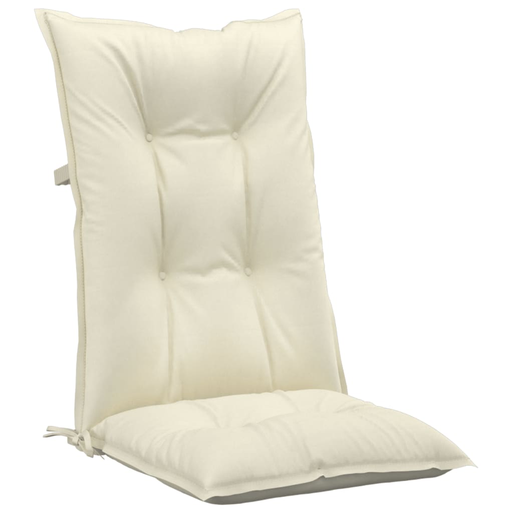 vidaXL Gartenstuhlauflagen für Hochlehner 2Stk. Creme 120x50x7cm Stoff