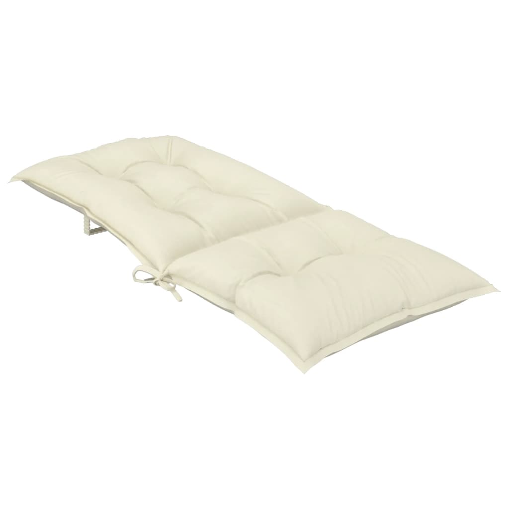 vidaXL Gartenstuhlauflagen für Hochlehner 2Stk. Creme 120x50x7cm Stoff