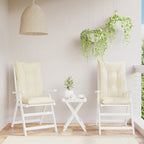 vidaXL Gartenstuhlauflagen für Hochlehner 2Stk. Creme 120x50x7cm Stoff