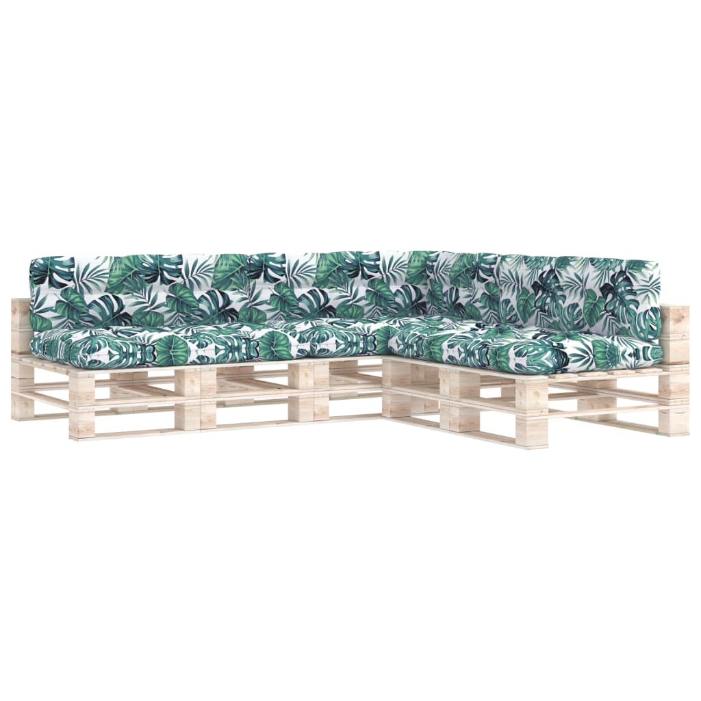 vidaXL Palettensofa-Auflagen 7 Stk. Blattmuster